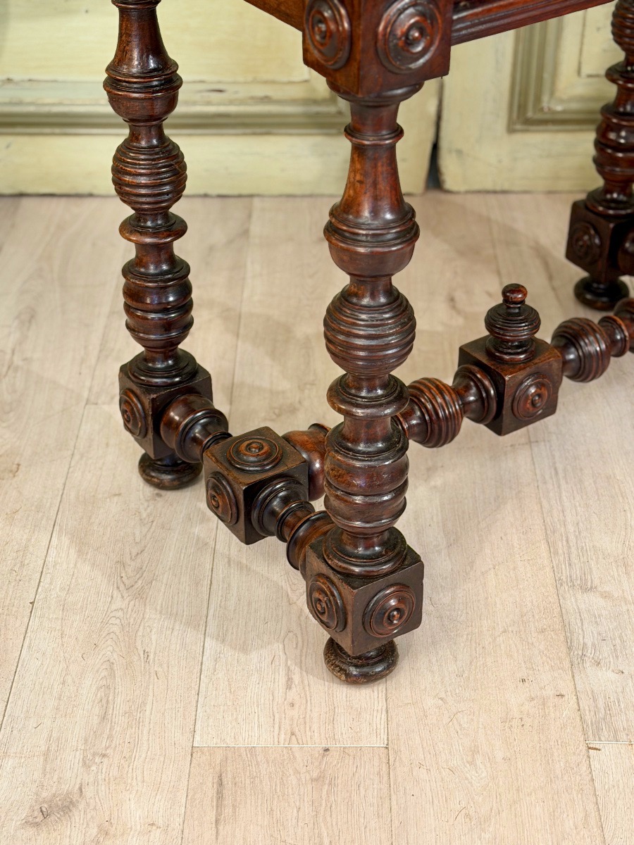 Console Table en Noyer Sculpté d'Epoque XVIIème Siècle-photo-3