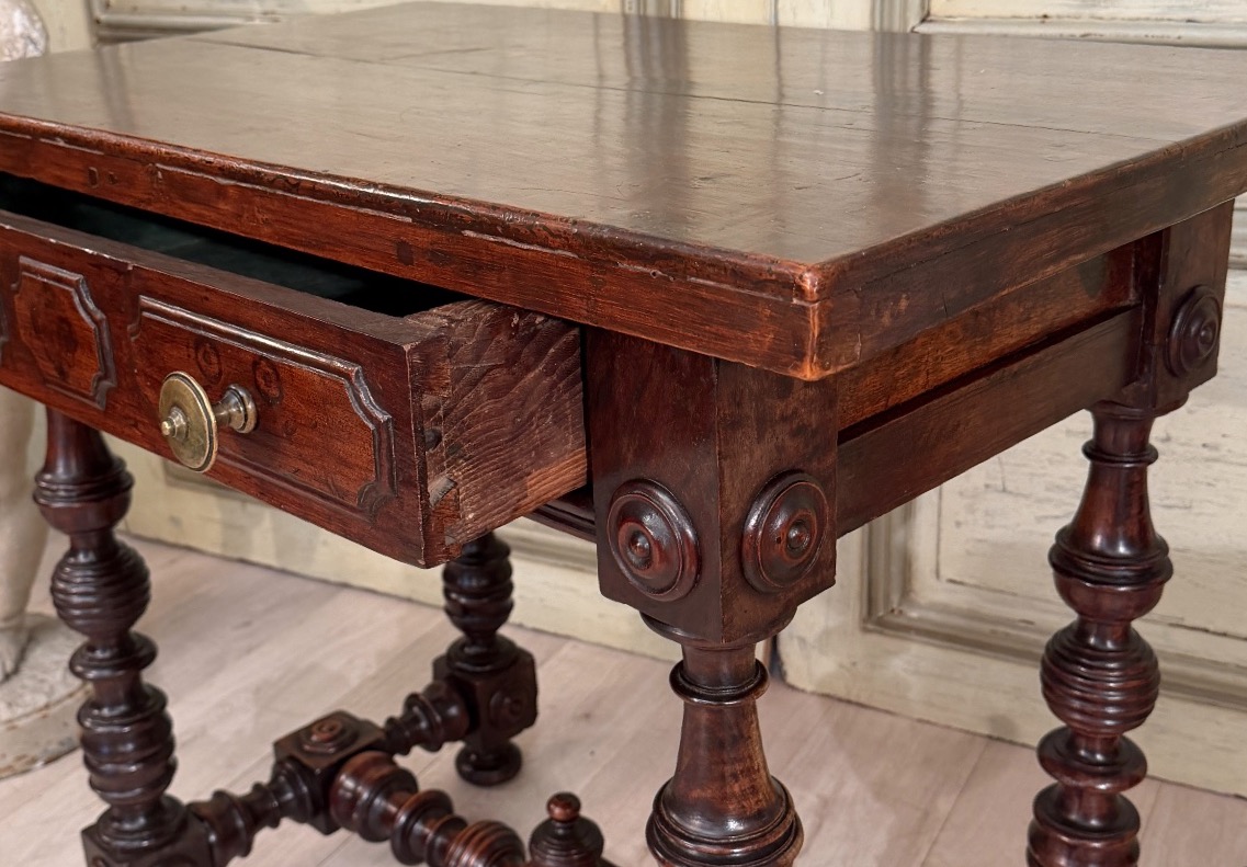 Console Table en Noyer Sculpté d'Epoque XVIIème Siècle-photo-3