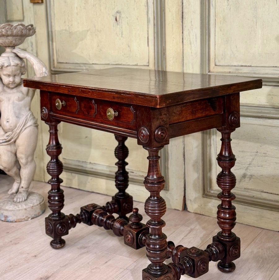 Console Table en Noyer Sculpté d'Epoque XVIIème Siècle-photo-5