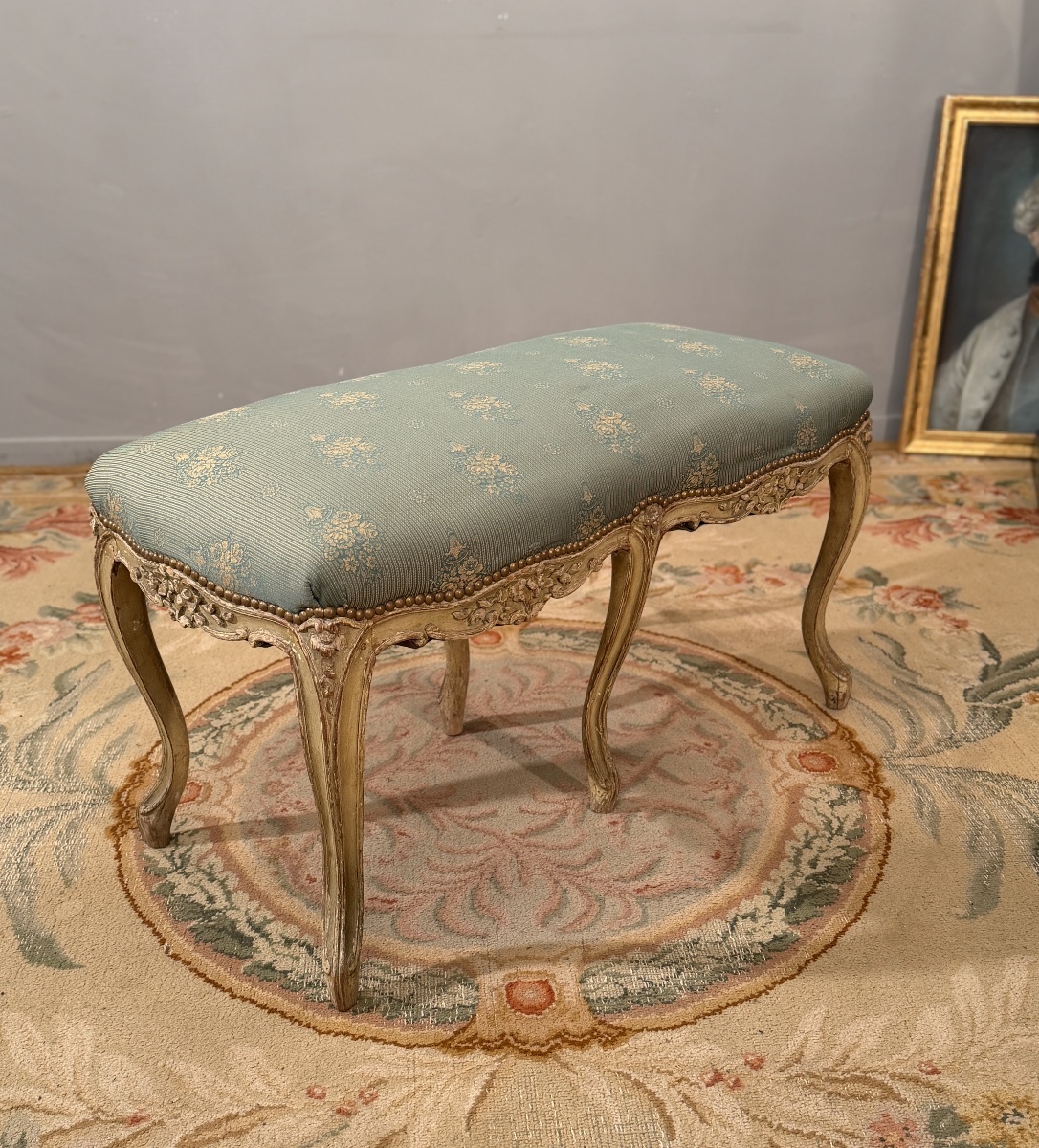 Banquette en Bois Laqué de Style Louis XV, XIXème-photo-2