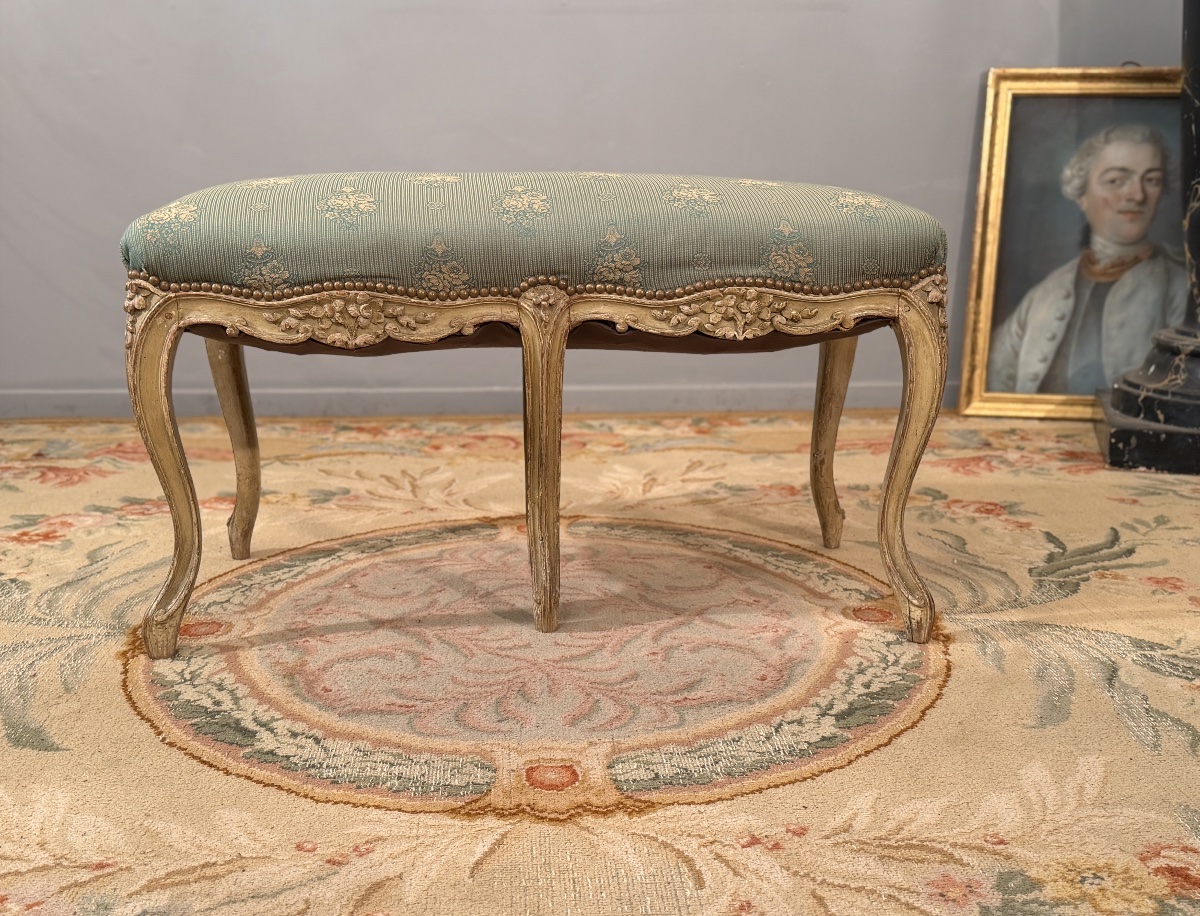Banquette en Bois Laqué de Style Louis XV, XIXème-photo-4