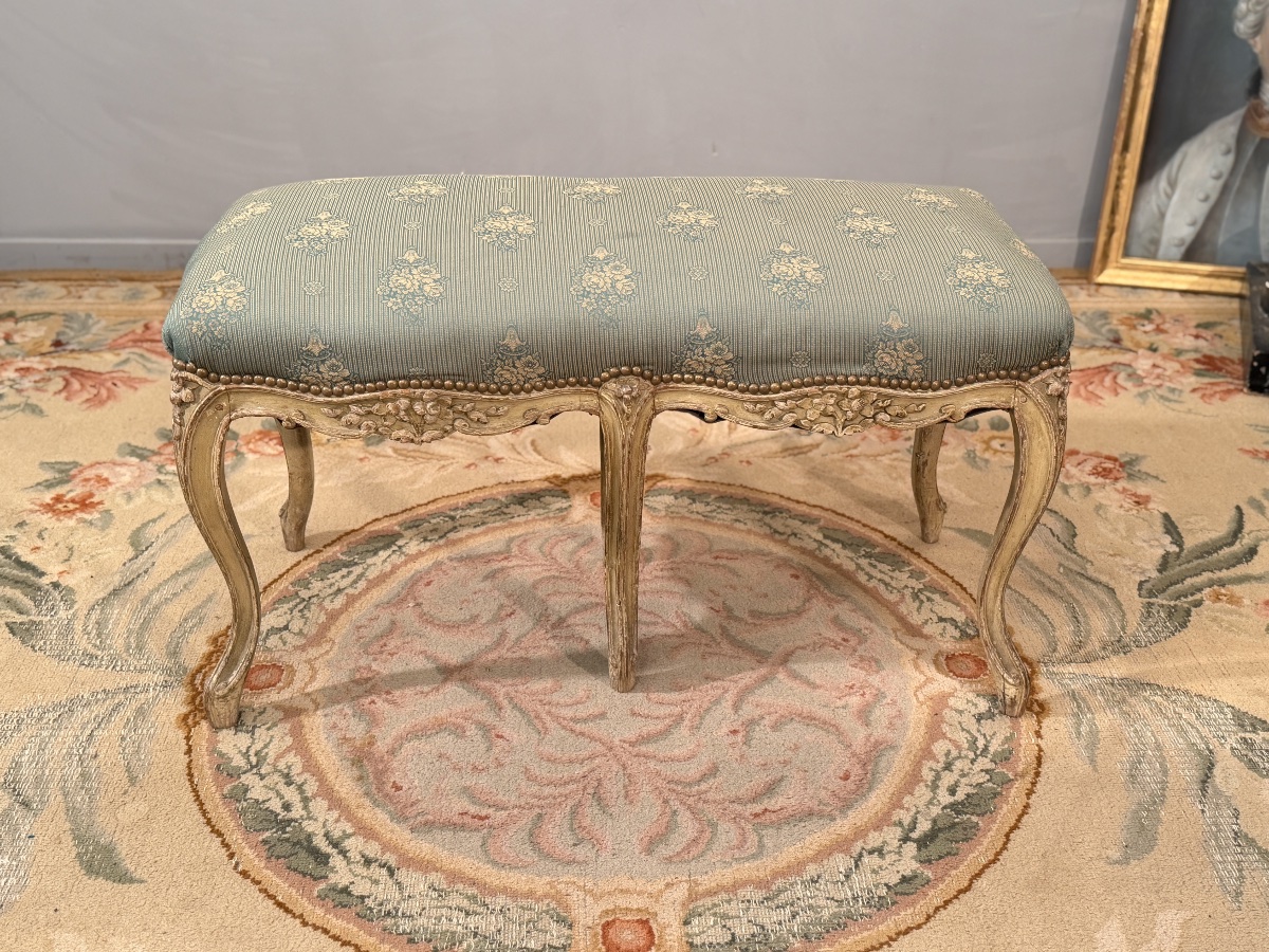 Banquette en Bois Laqué de Style Louis XV, XIXème-photo-3