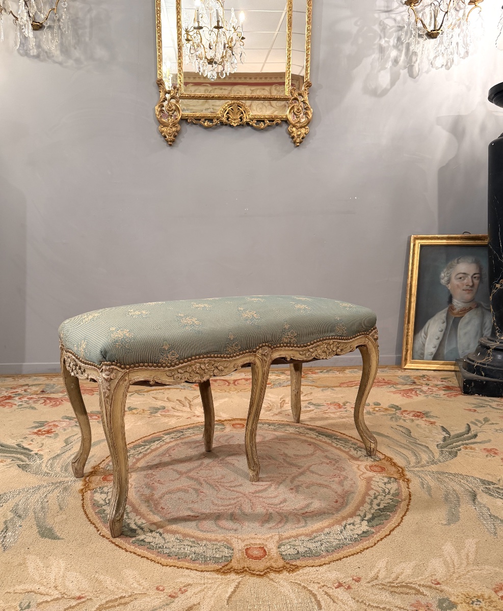 Banquette en Bois Laqué de Style Louis XV, XIXème-photo-8