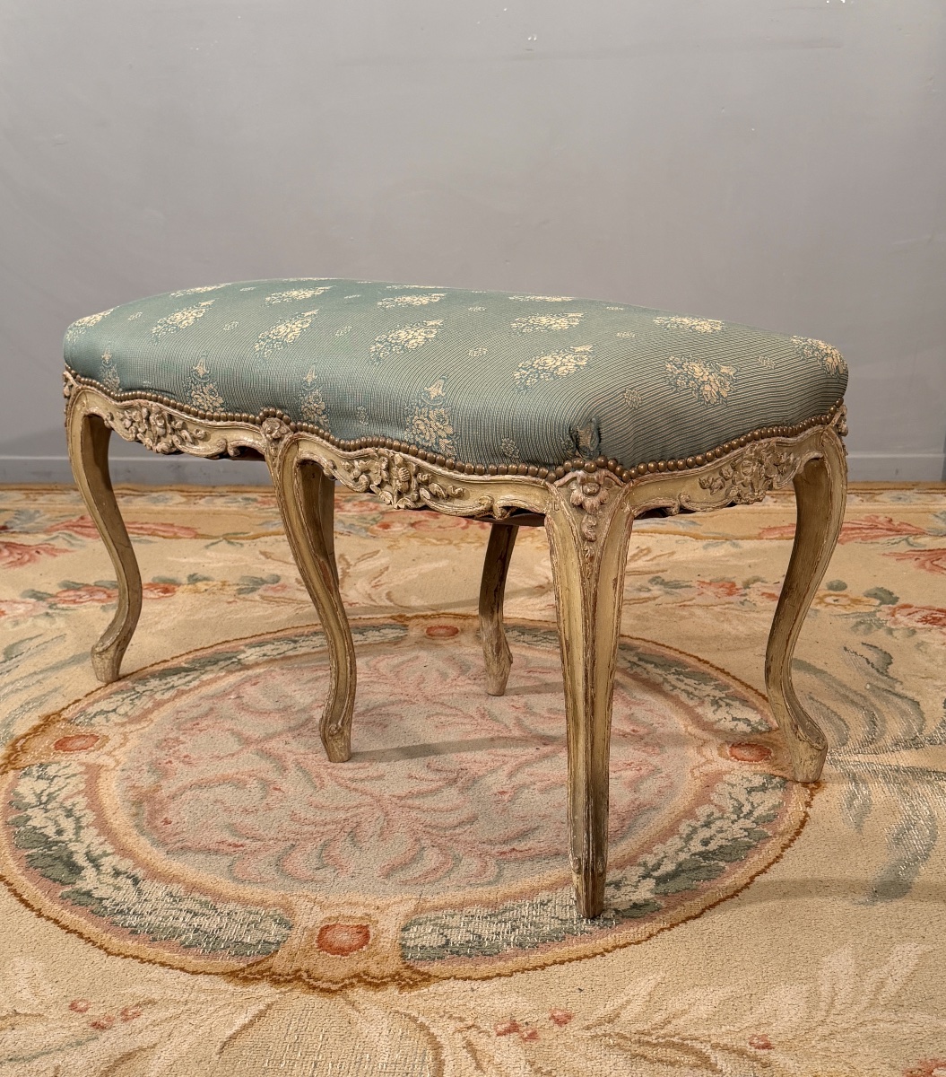 Banquette en Bois Laqué de Style Louis XV, XIXème