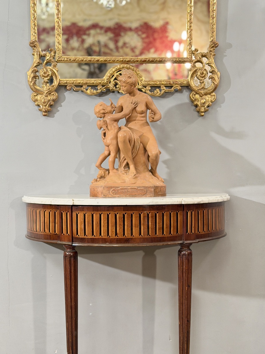 Console Demi Lune en Acajou d'Epoque Louis XVI, Vers 1780-photo-4