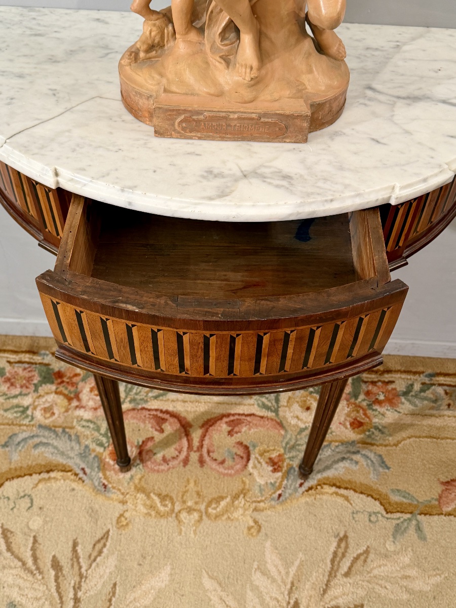Console Demi Lune en Acajou d'Epoque Louis XVI, Vers 1780-photo-5