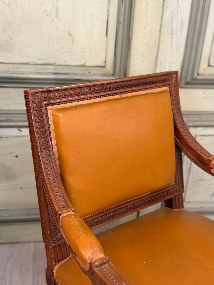 Fauteuil de Cabinet en Acajou de Style Louis XVI, Vers 1900-photo-3