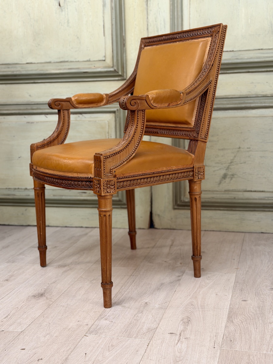 Fauteuil de Cabinet en Acajou de Style Louis XVI, Vers 1900-photo-4