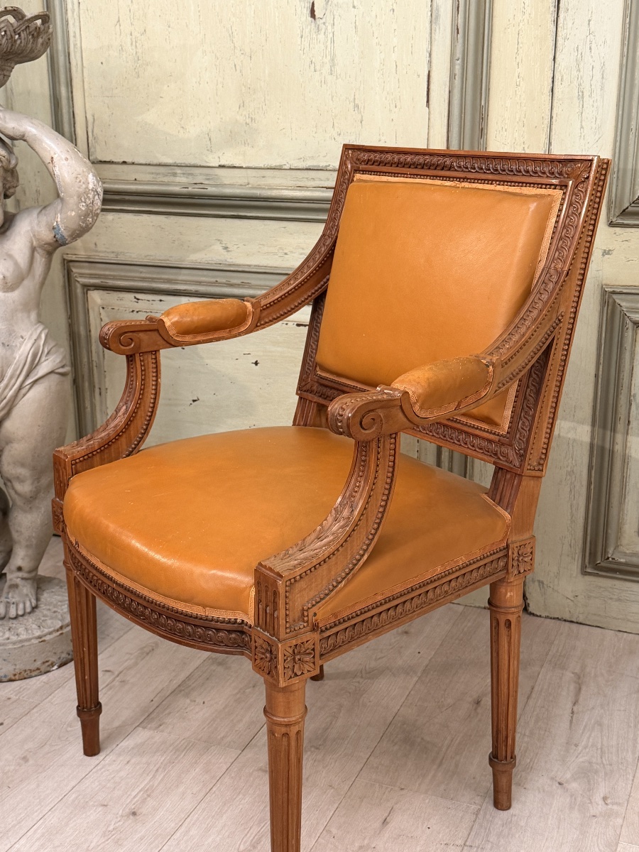 Fauteuil de Cabinet en Acajou de Style Louis XVI, Vers 1900-photo-2