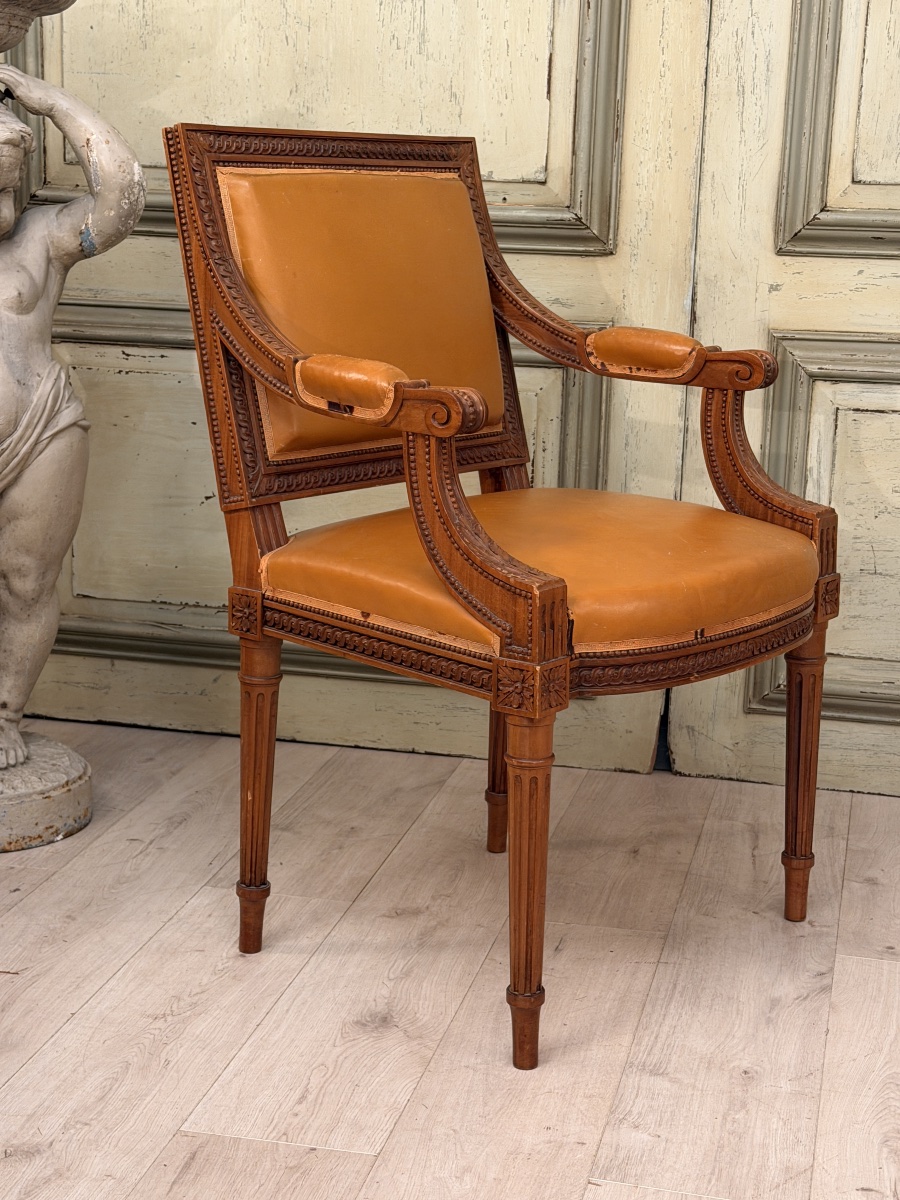 Fauteuil de Cabinet en Acajou de Style Louis XVI, Vers 1900-photo-6