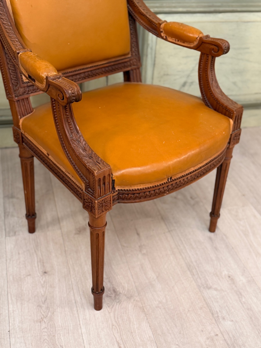 Fauteuil de Cabinet en Acajou de Style Louis XVI, Vers 1900-photo-7