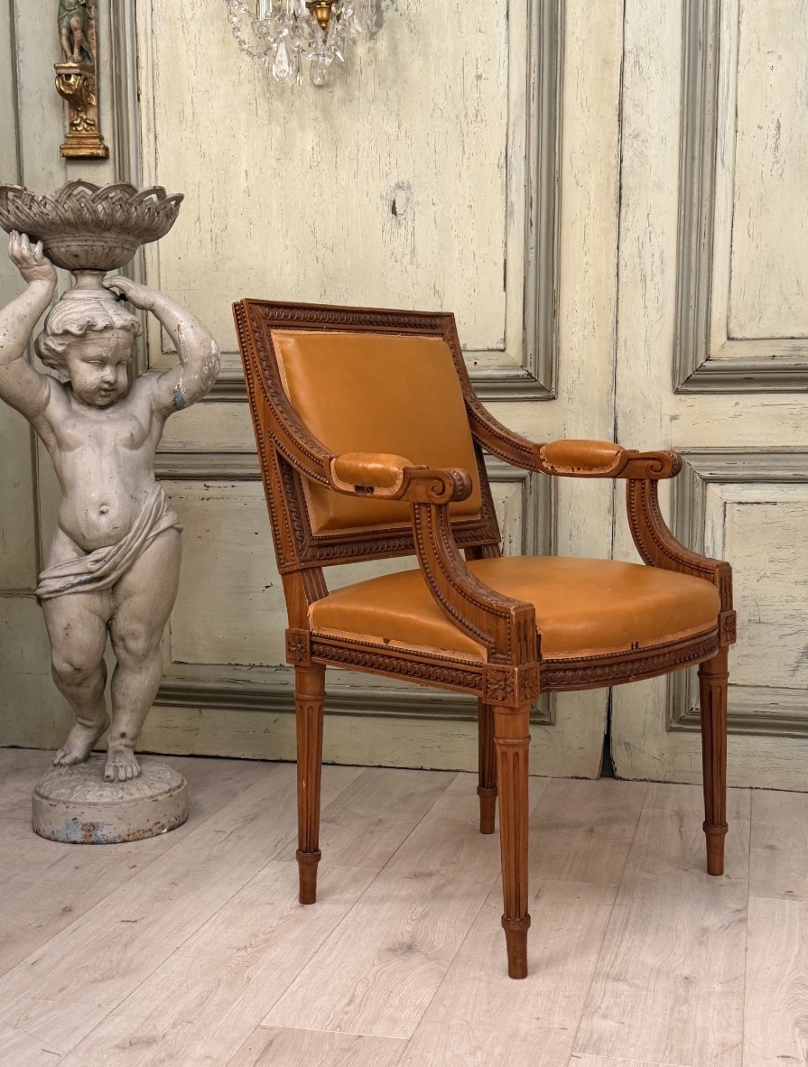 Fauteuil de Cabinet en Acajou de Style Louis XVI, Vers 1900