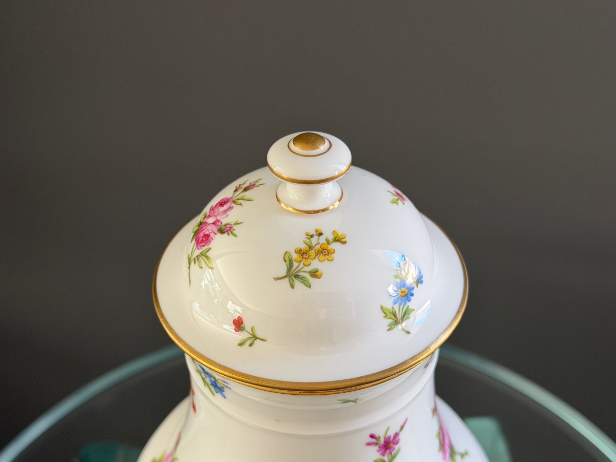 Vase Couvert en Porcelaine de Sevres Cachet, Epoque XIXème-photo-2