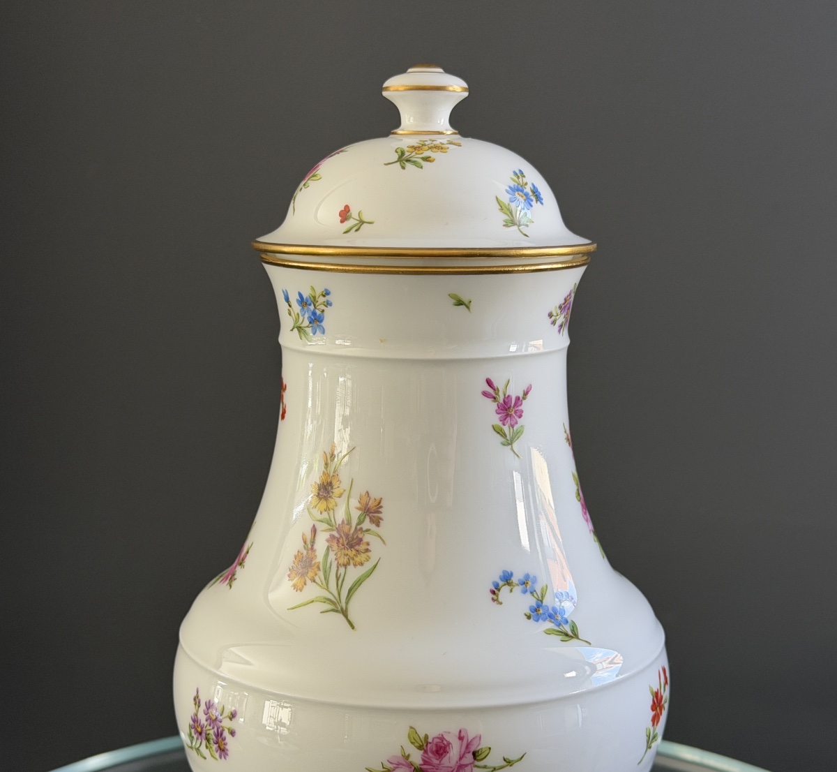 Vase Couvert en Porcelaine de Sevres Cachet, Epoque XIXème-photo-3