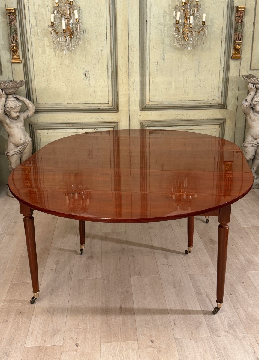 Importante Table en Acajou à Allonges d'Epoque Louis XVI, Vers 1780 (4,38m)-photo-3
