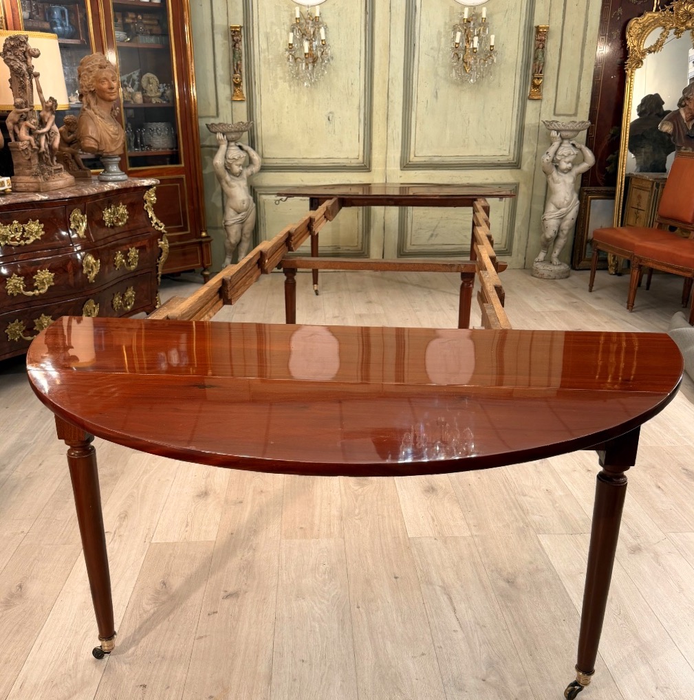 Importante Table en Acajou à Allonges d'Epoque Louis XVI, Vers 1780 (4,38m)-photo-2