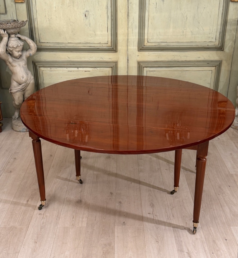 Importante Table en Acajou à Allonges d'Epoque Louis XVI, Vers 1780 (4,38m)-photo-1