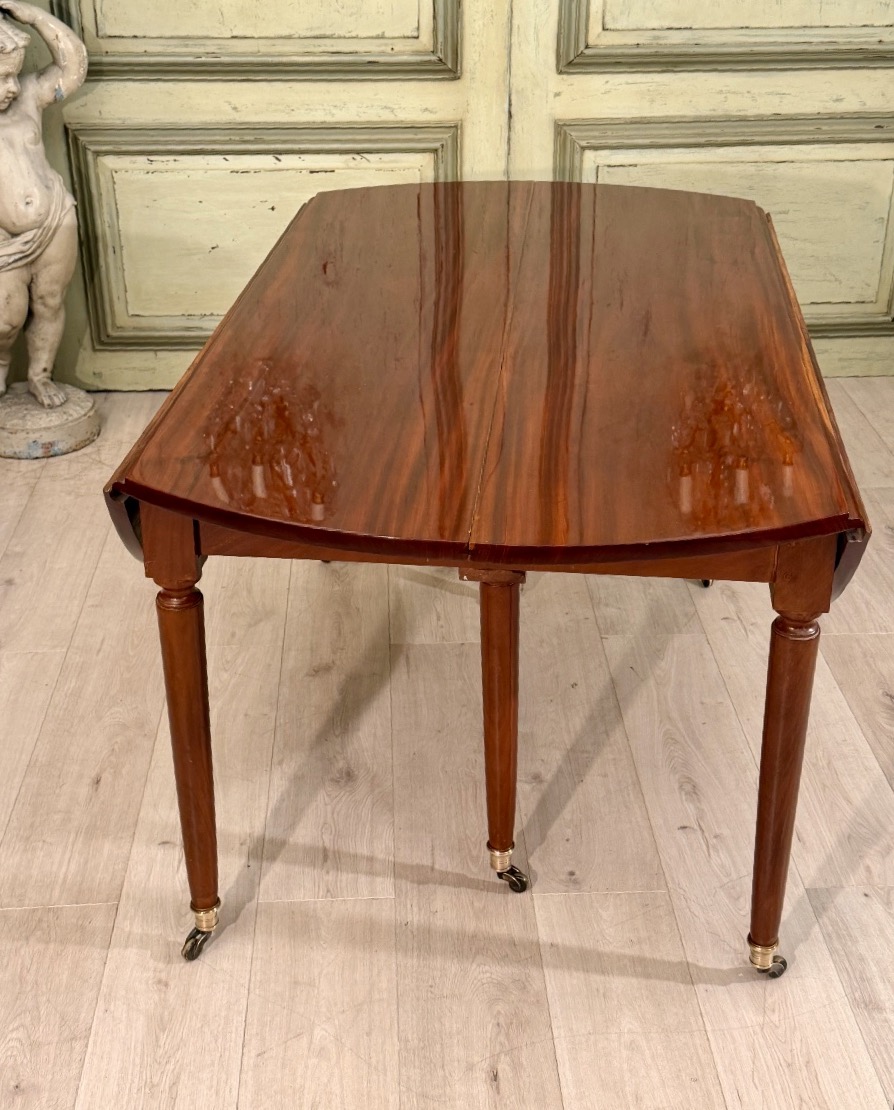 Importante Table en Acajou à Allonges d'Epoque Louis XVI, Vers 1780 (4,38m)-photo-5