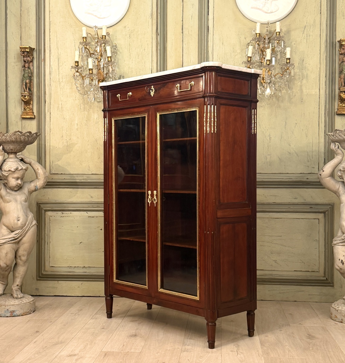 Vitrine Bibliothèque en Acajou d'Epoque Louis XVI, Vers 1780-photo-7