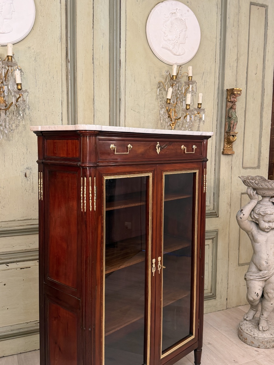 Vitrine Bibliothèque en Acajou d'Epoque Louis XVI, Vers 1780-photo-8