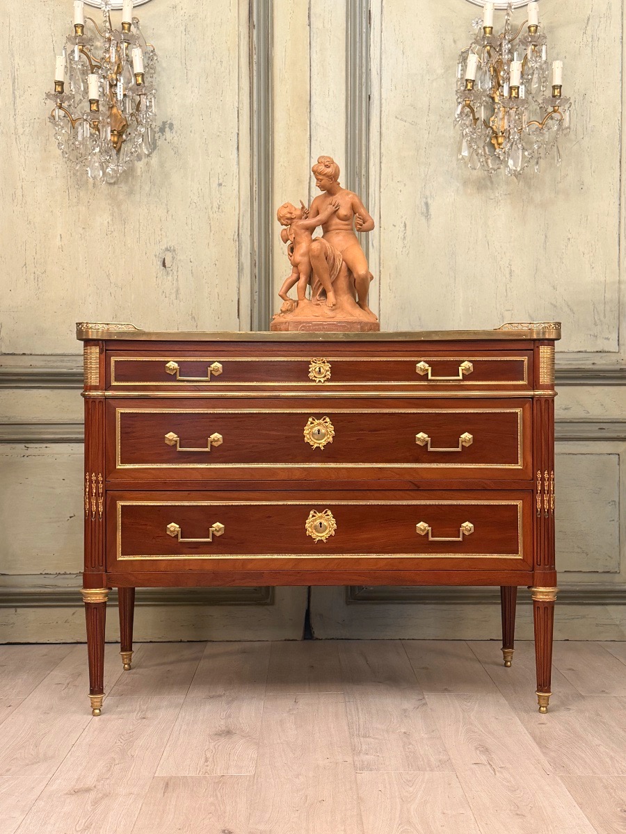 Commode d'Apparat en Acajou d'Epoque Louis XVI, Vers 1780-photo-2