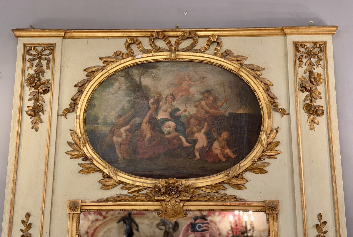 Important Louis XVI-style Trumeau, Napoleon III Period-photo-2