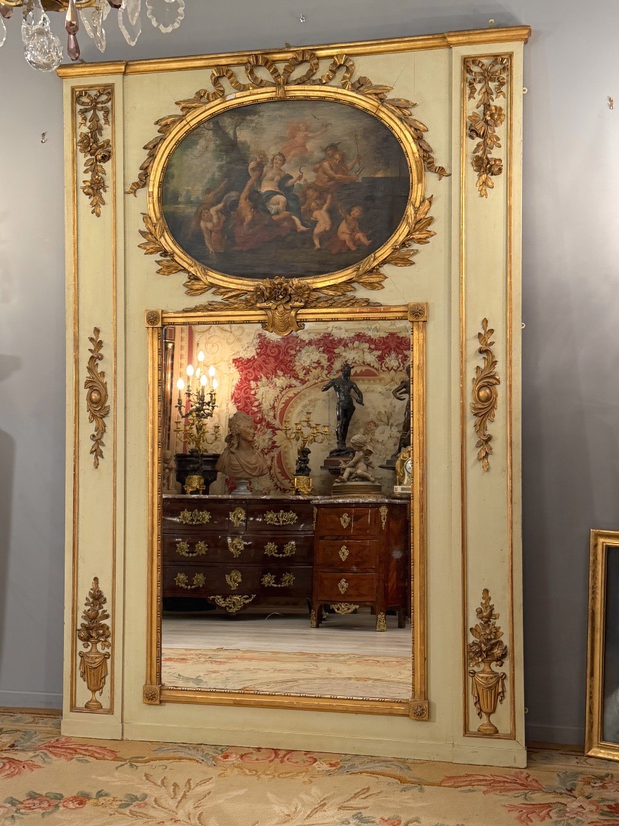 Important Louis XVI-style Trumeau, Napoleon III Period-photo-1