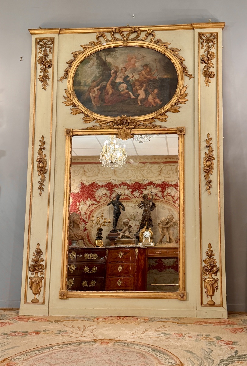 Important Louis XVI-style Trumeau, Napoleon III Period-photo-4