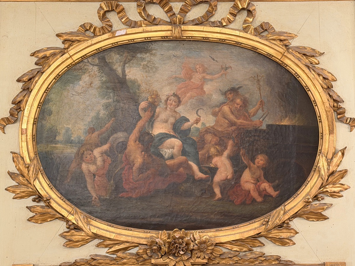 Important Louis XVI-style Trumeau, Napoleon III Period-photo-3