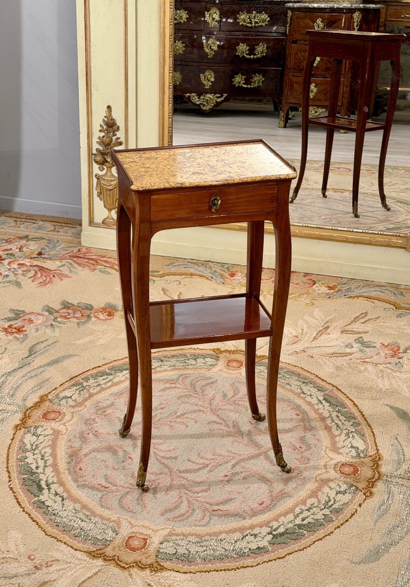 Coffee Table, Parisian "volante" Work Table, Louis XV Period, Circa 1750-photo-4