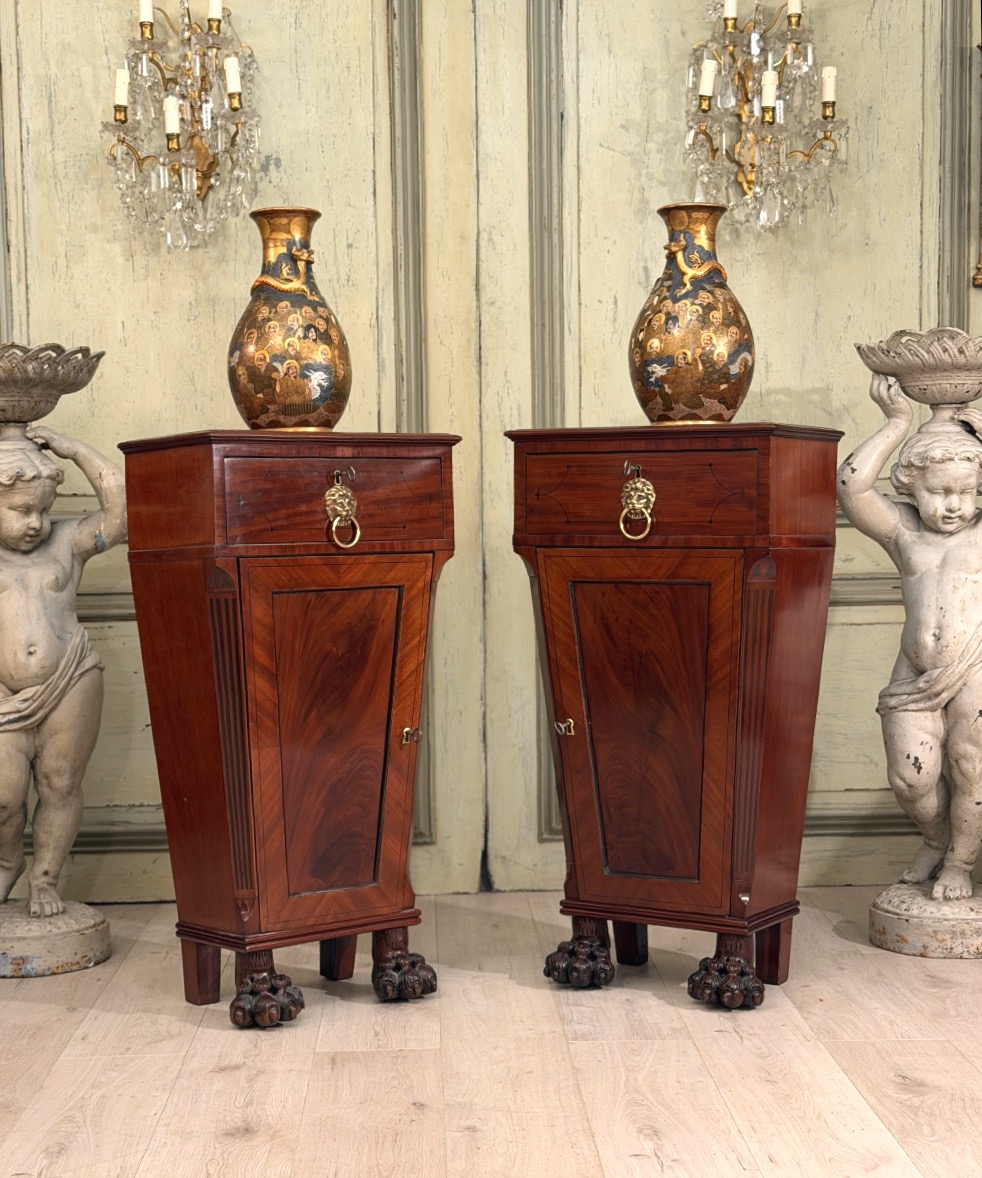 Paire de Gaines en Acajou d'Epoque Empire, Vers 1810-photo-2