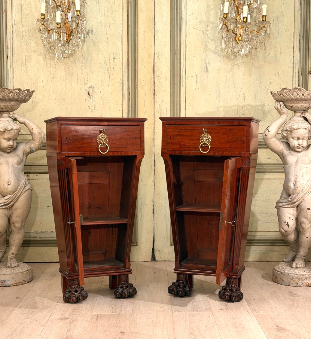Paire de Gaines en Acajou d'Epoque Empire, Vers 1810-photo-5