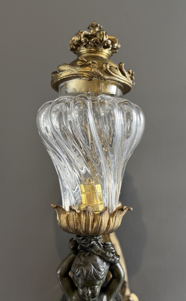 Paire d'Appliques Aux Angelots en Bronze, d'Epoque Napoléon III-photo-2