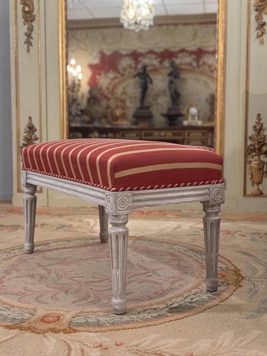 Banquette en Bois Laqué d'Epoque Louis  XVI, Vers 1780-photo-3