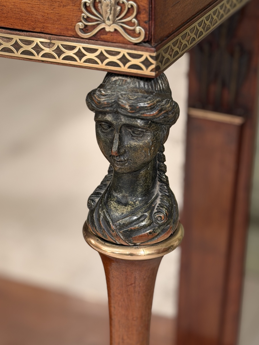Empire-period Mahogany Console Table, "return From Egypt" Style, Circa 1810-photo-1