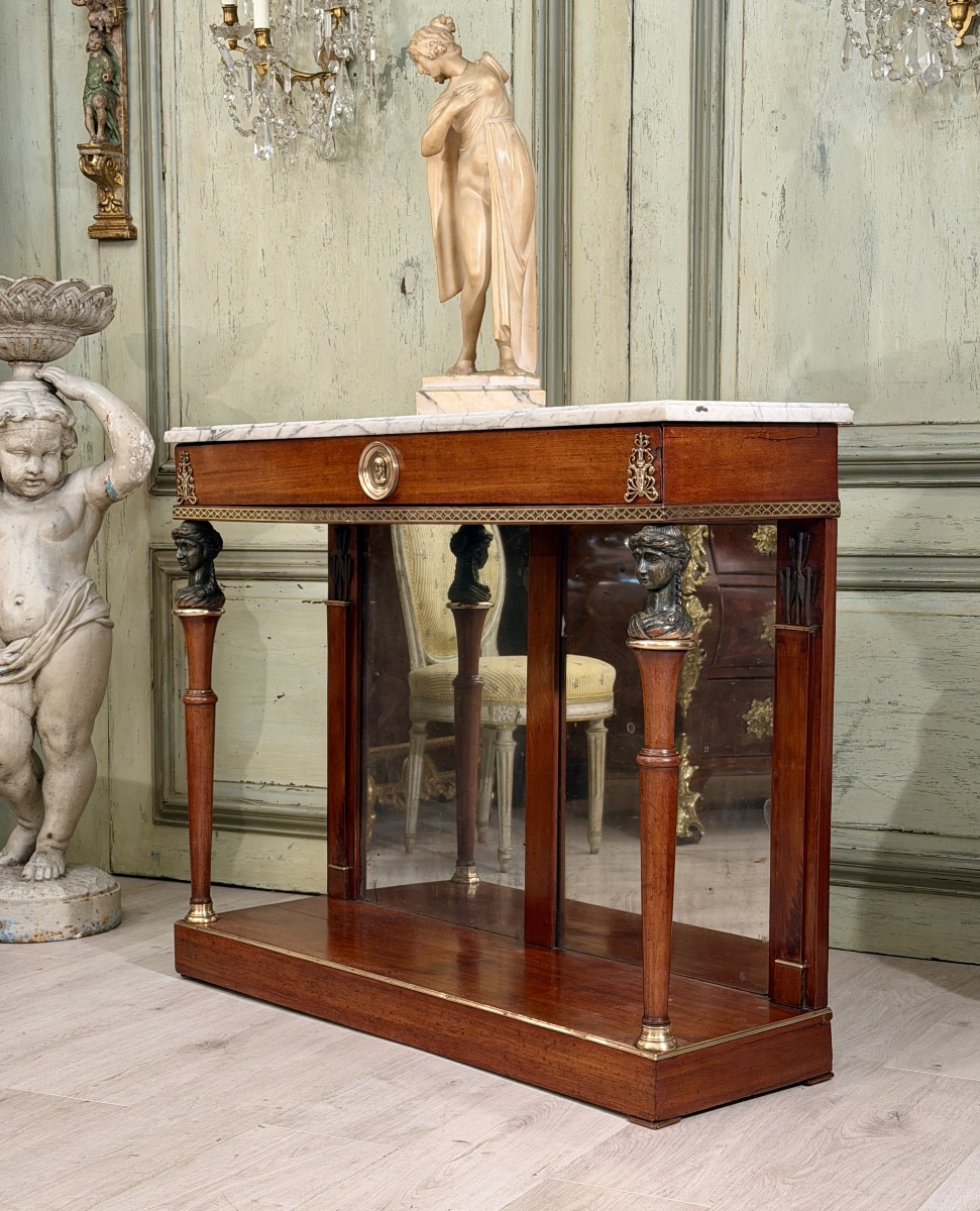 Empire-period Mahogany Console Table, "return From Egypt" Style, Circa 1810-photo-2