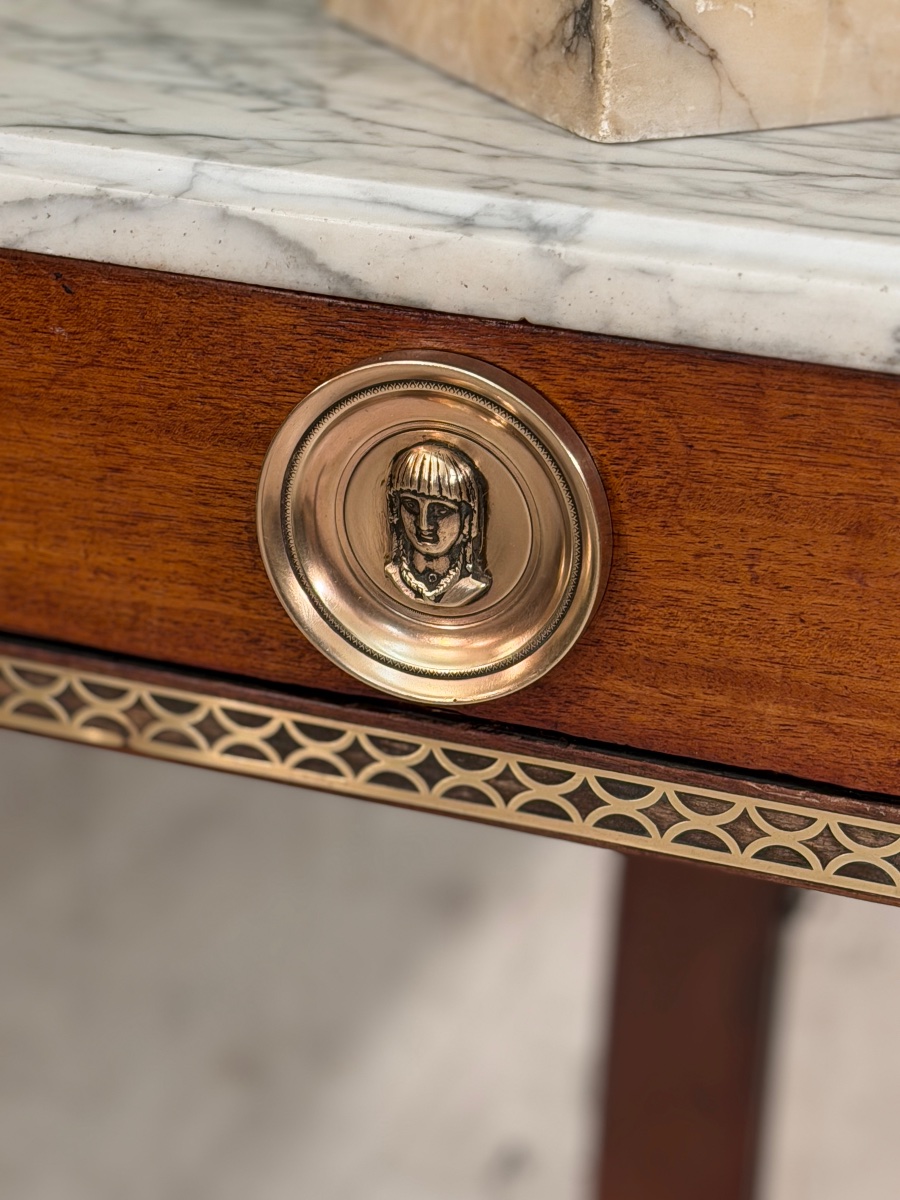 Empire-period Mahogany Console Table, "return From Egypt" Style, Circa 1810-photo-4