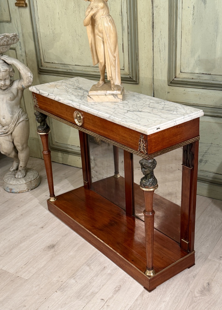 Empire-period Mahogany Console Table, "return From Egypt" Style, Circa 1810-photo-8