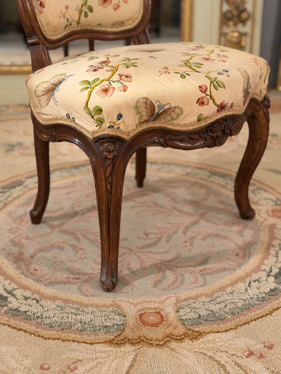 Chaise de Salon en Bois Sculpté d'Epoque Louis XV, vers 1750-photo-2