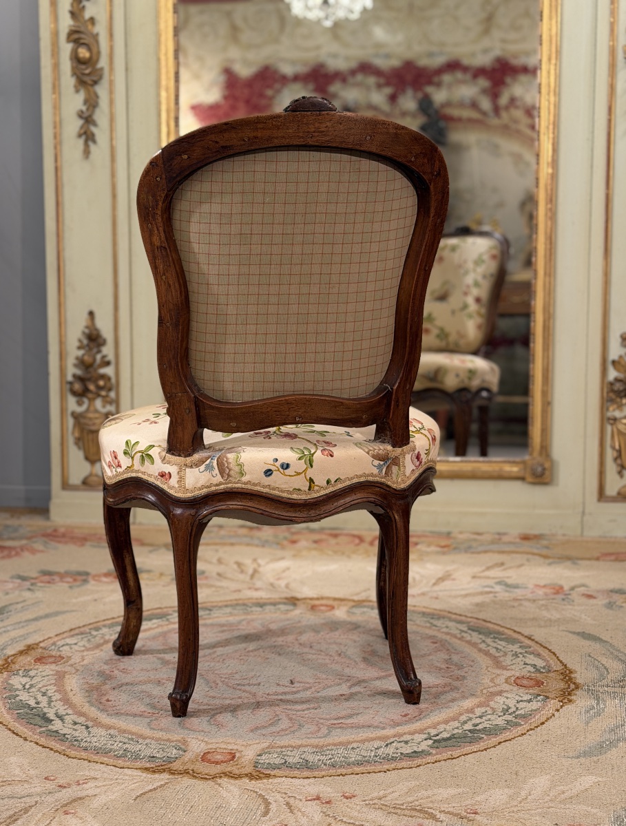 Chaise de Salon en Bois Sculpté d'Epoque Louis XV, vers 1750-photo-4