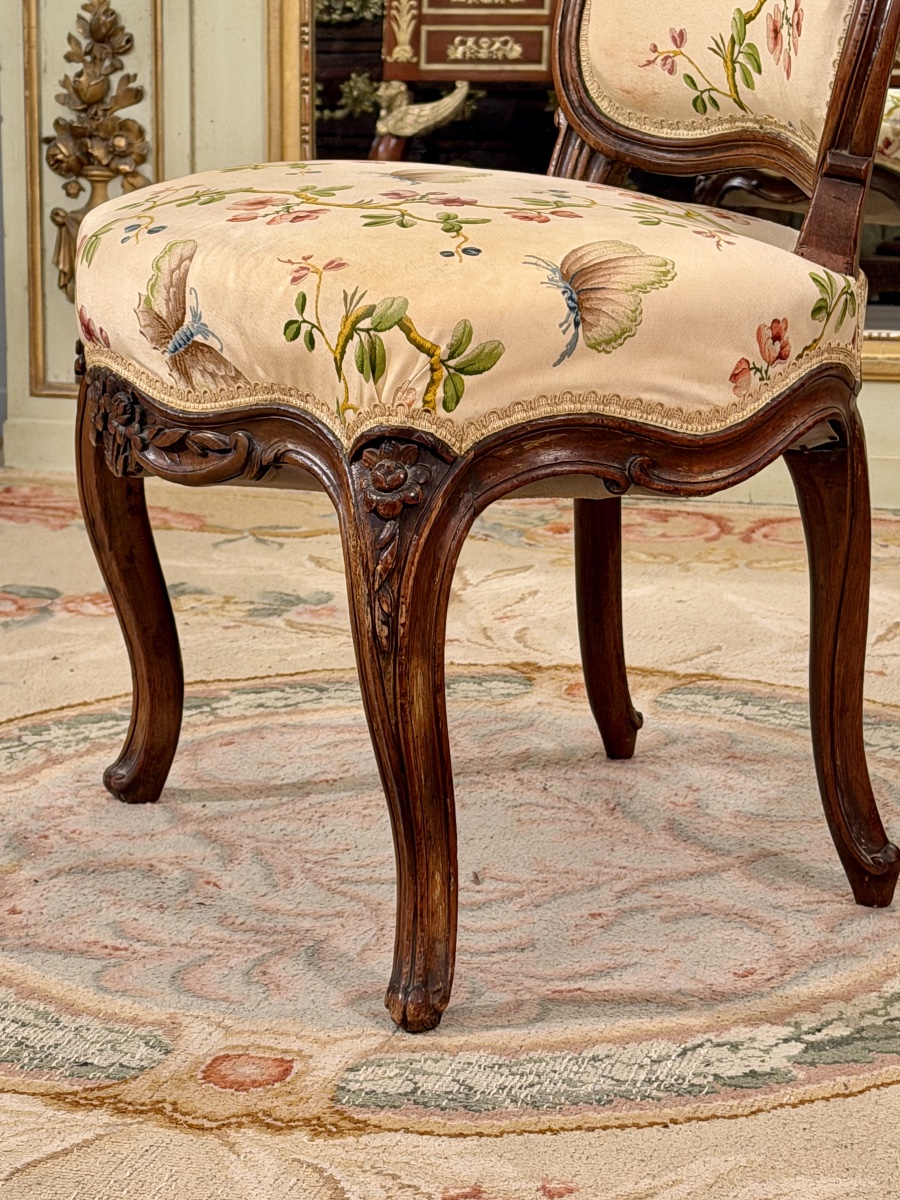 Chaise de Salon en Bois Sculpté d'Epoque Louis XV, vers 1750-photo-5
