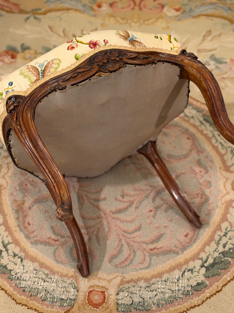 Chaise de Salon en Bois Sculpté d'Epoque Louis XV, vers 1750-photo-6
