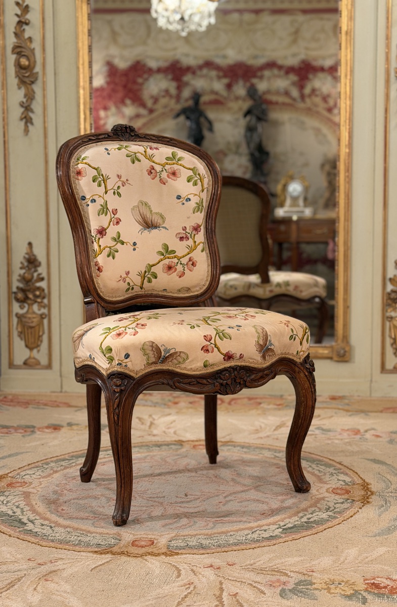Chaise de Salon en Bois Sculpté d'Epoque Louis XV, vers 1750-photo-3