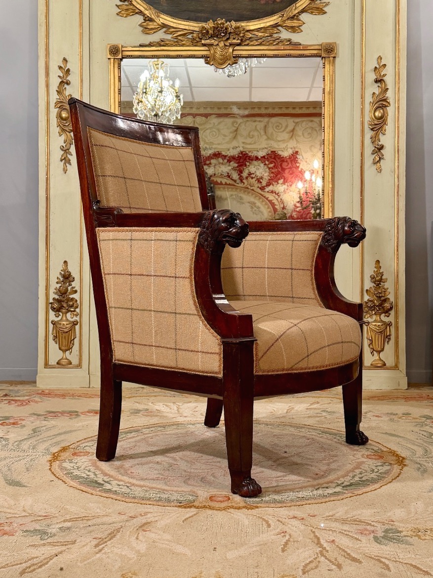 Fauteuil d'Apparat en Acajou d'Epoque Consulat, vers 1800-photo-3