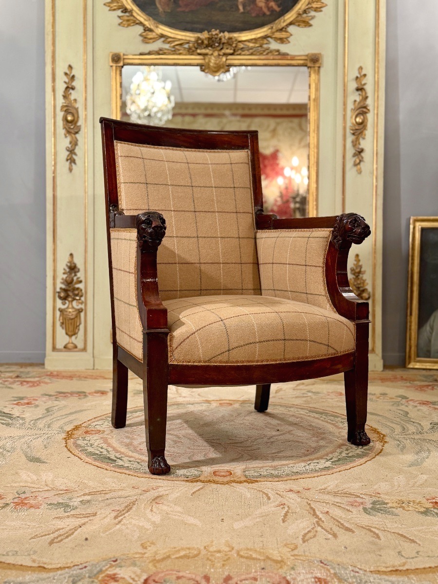 Fauteuil d'Apparat en Acajou d'Epoque Consulat, vers 1800-photo-4