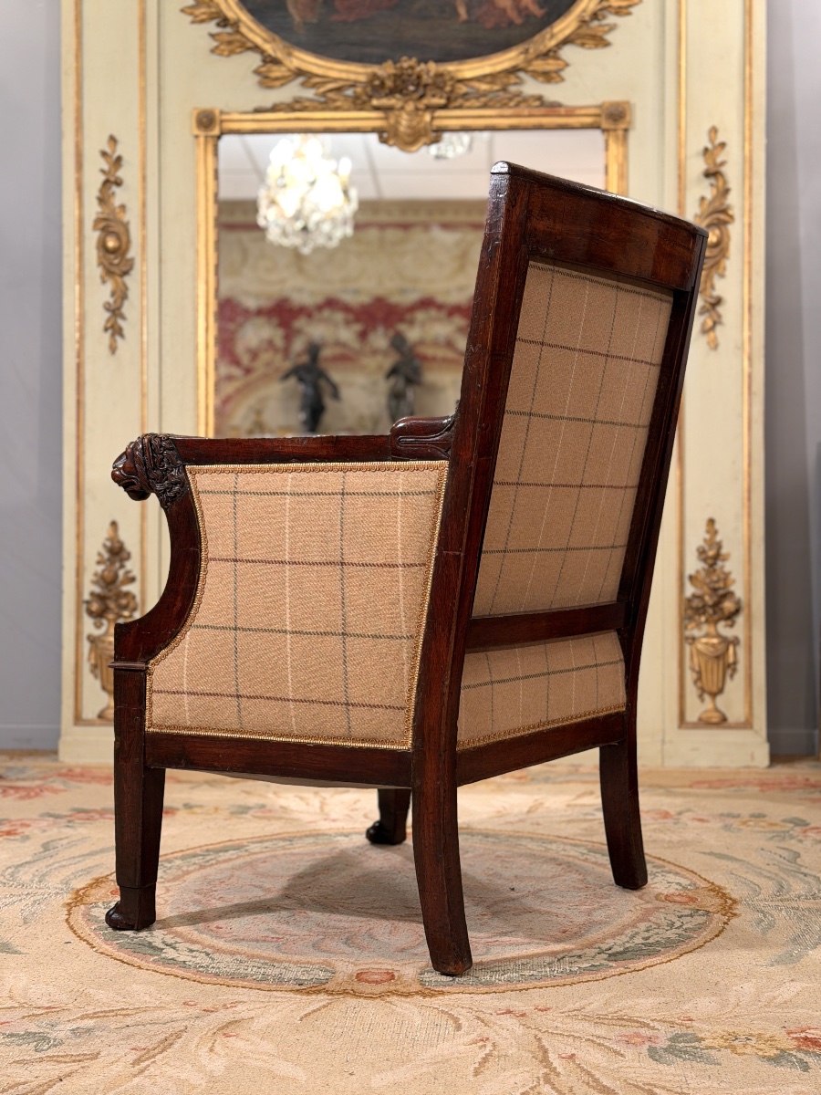 Fauteuil d'Apparat en Acajou d'Epoque Consulat, vers 1800-photo-3