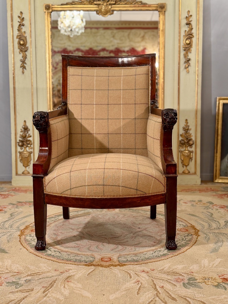 Fauteuil d'Apparat en Acajou d'Epoque Consulat, vers 1800-photo-6