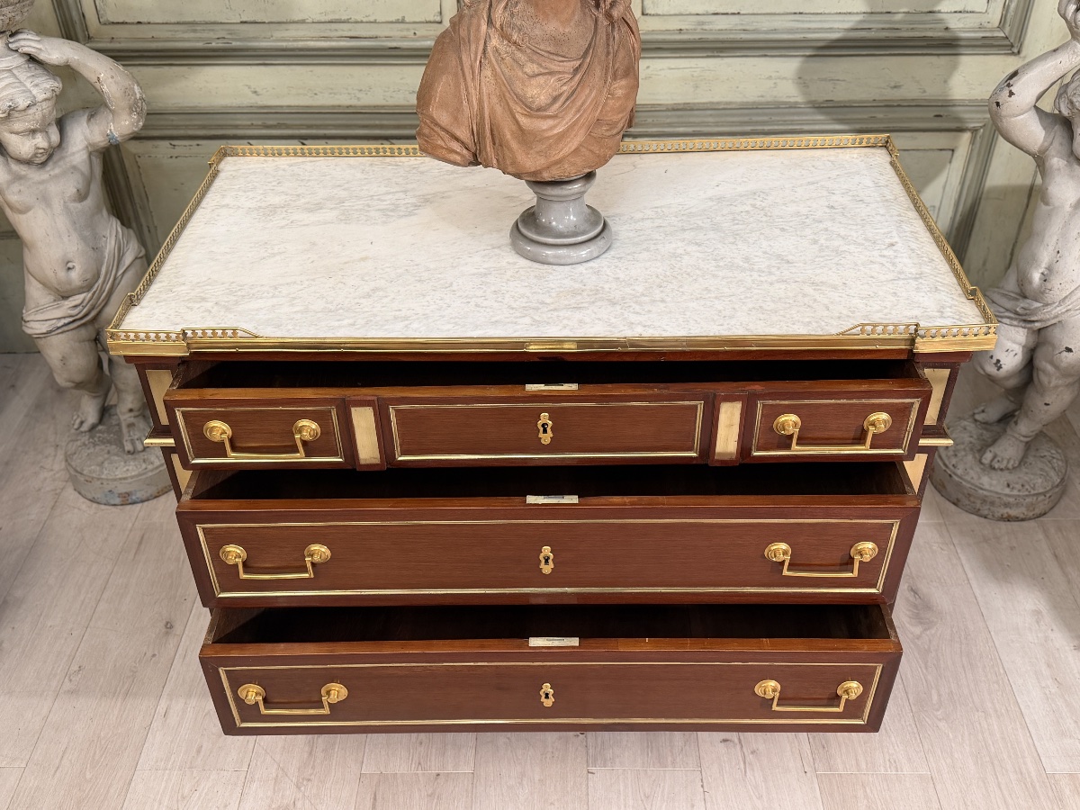 Commode d'Officier en Acajou d'Epoque Louis  XVI, Vers 1780-photo-2