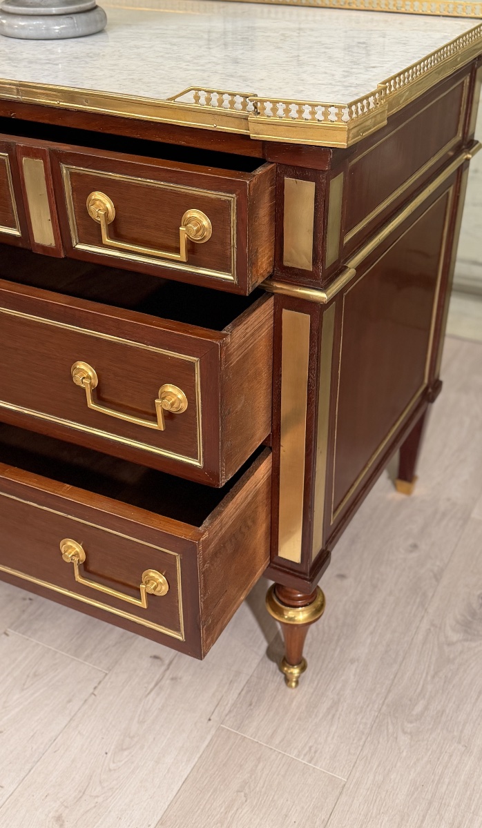 Commode d'Officier en Acajou d'Epoque Louis  XVI, Vers 1780-photo-7