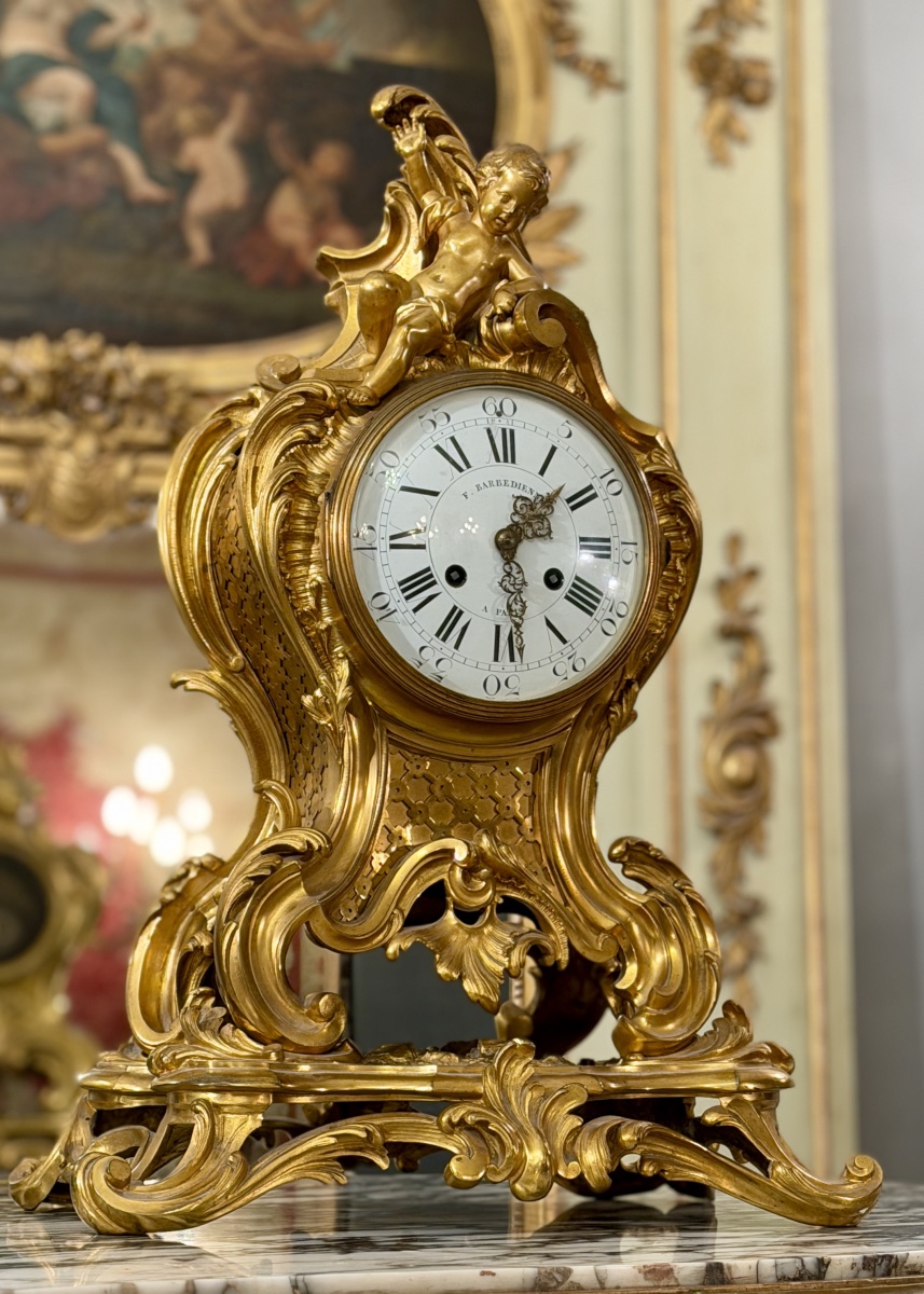 F. Barbedienne, Gilded Bronze Cartel In The Louis XV Style, Napoleon III Period-photo-6